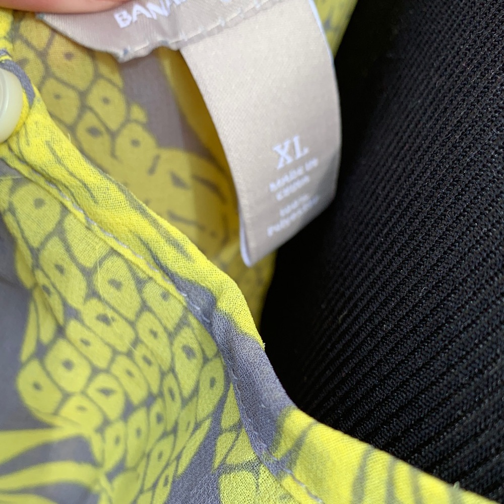 Banana Republic Tropical Pineapple Blouse - Yellow and blue - Picture 3 of 7